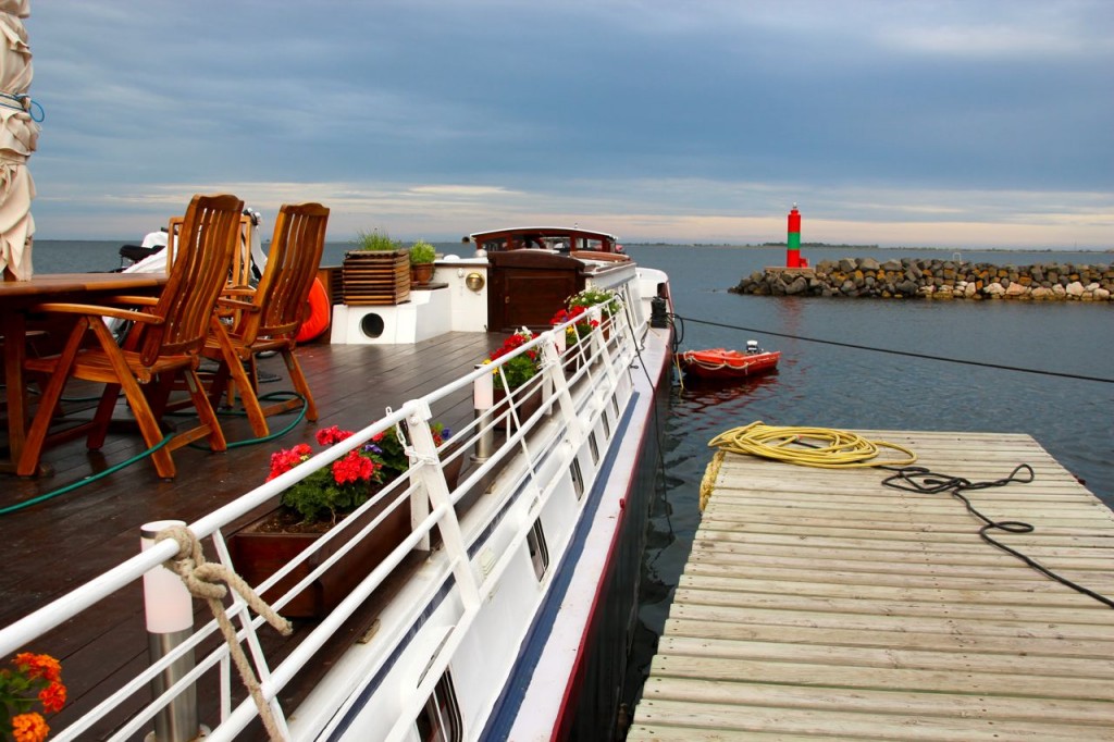 Athos docked by Mediterranean Sea