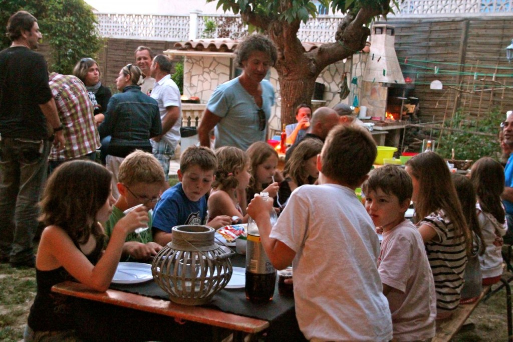 kids eat first, then the adults eat later