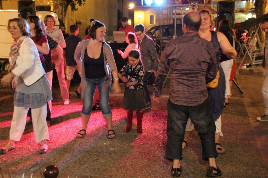 Summer Solstice Capestang teaching Angelina the Macarena