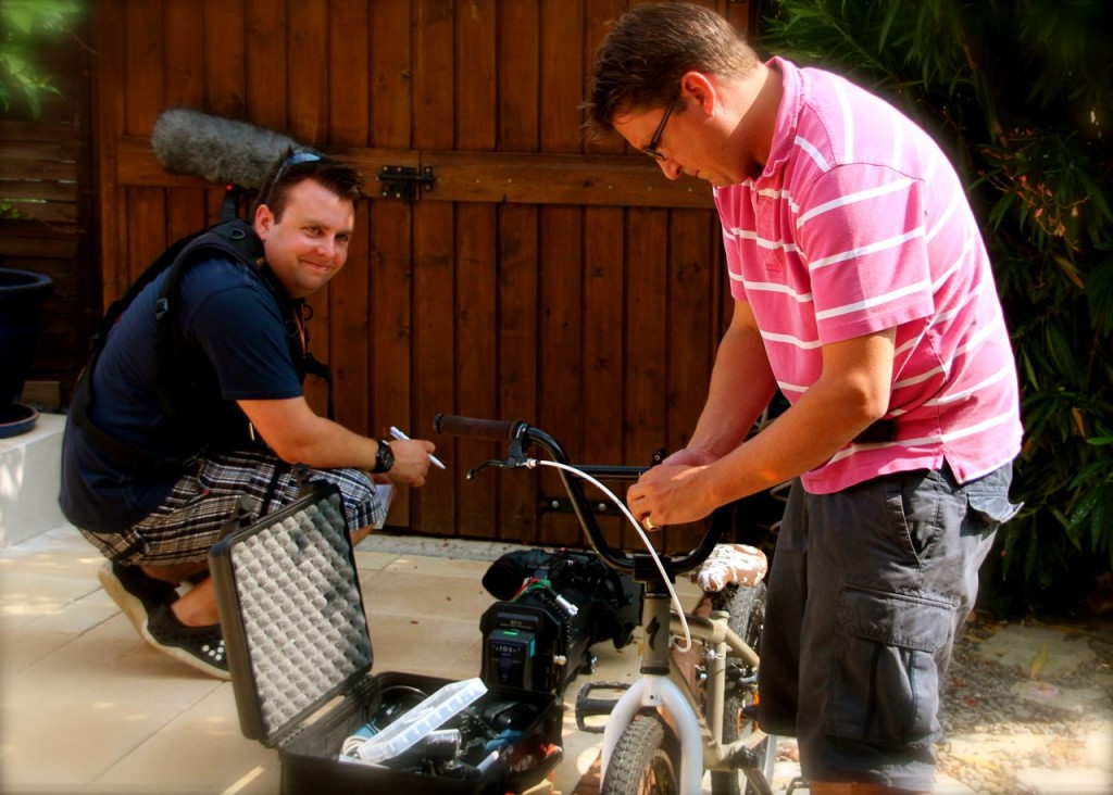 The boys set up a GoPro for Daniel's bike to show his delivery service