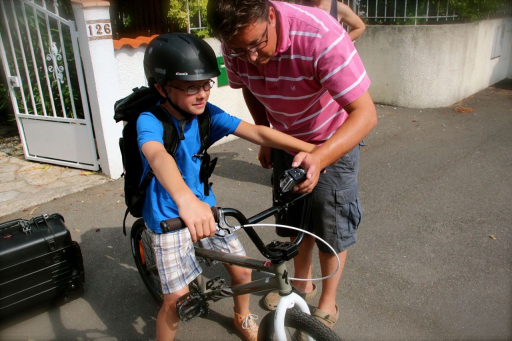 Boys set up GoPro