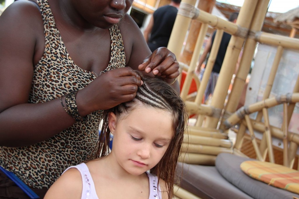 Angelina gets professional braids after my failed attempts