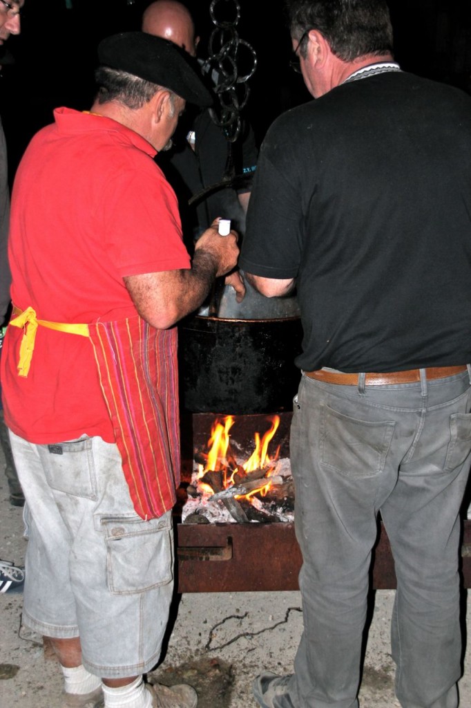 The locals make and sample their soup before selling during the fete