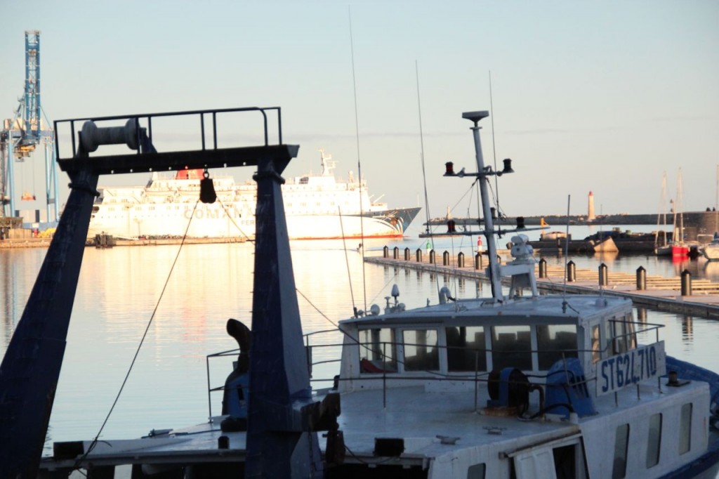 Fishing Boat and Cruise ship