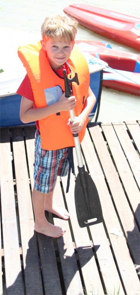 Daniel canoeing on the canal
