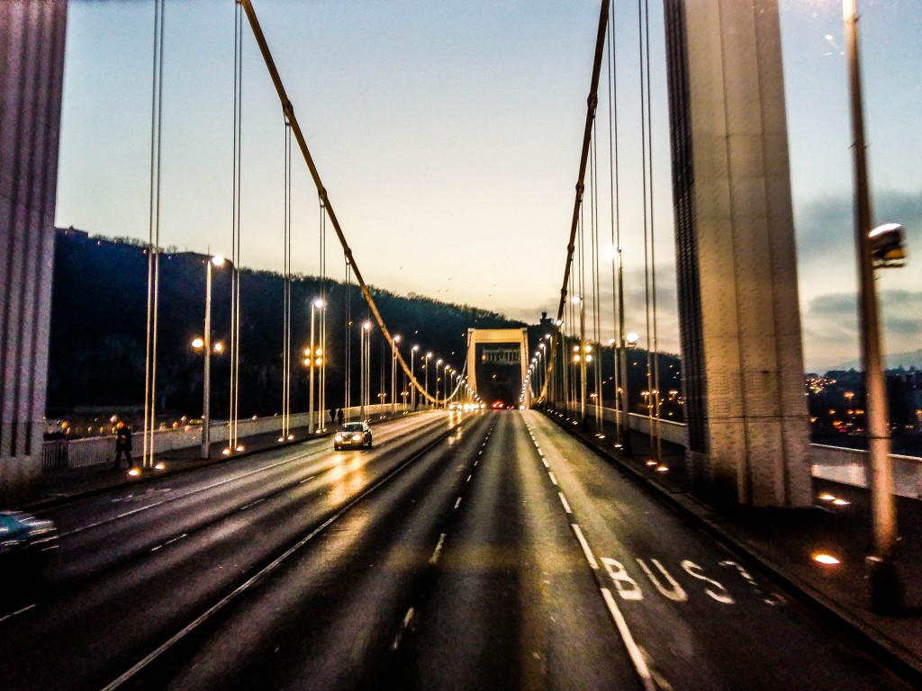 Driving through Budapest