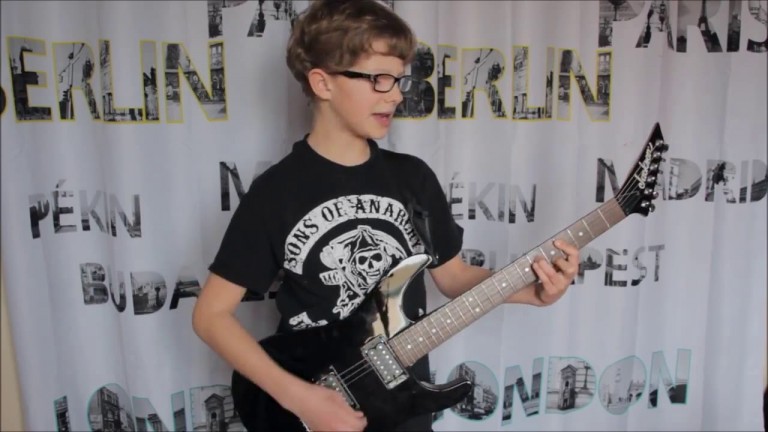 12 year old – Make It Rain Electric Guitar